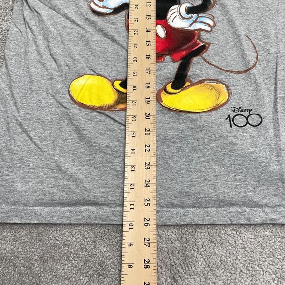 Disney Mickey Mouse Graphic T-Shirt Women Medium Gray Crew Neck Short Sleeve Tee - Picture 6 of 8